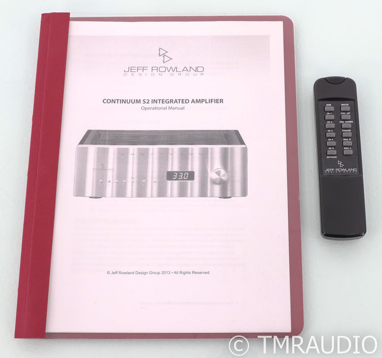 Jeff Rowland Continuum S2 Integrated Stereo Amplifier; S-2; Remote