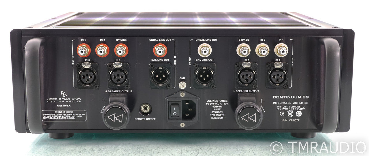 Jeff Rowland Continuum S2 Integrated Stereo Amplifier; S-2; Remote