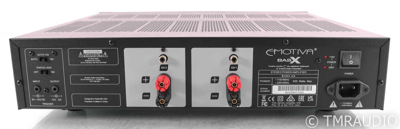 Emotiva BasX A2 Stereo Power Amplifier; A-2; Black