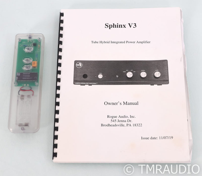 Rogue Audio Sphinx V3 Stereo Tube Hybrid Integrated Amplifier; V-3; Remote