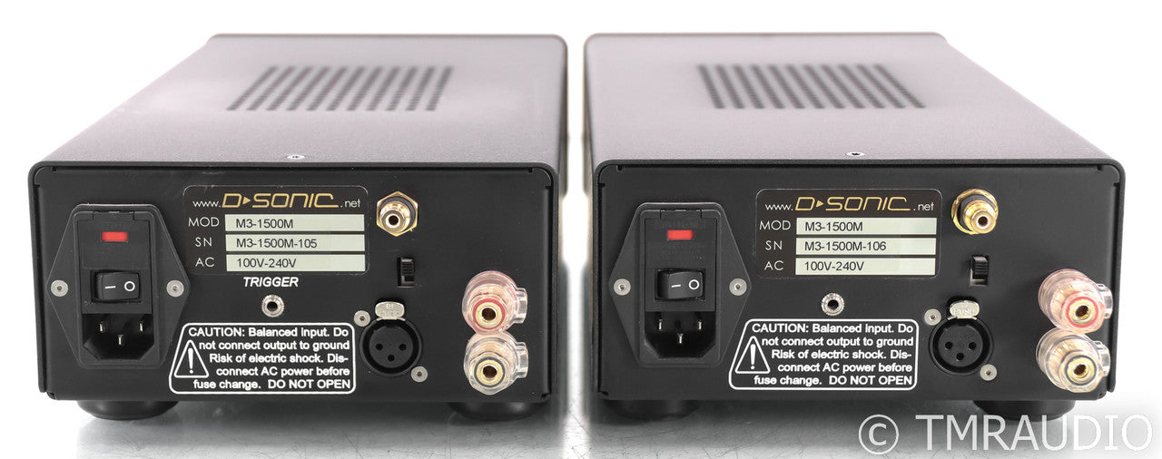 D-Sonic M3-1500M Mono Power Amplifiers; Black Pair; M31500M