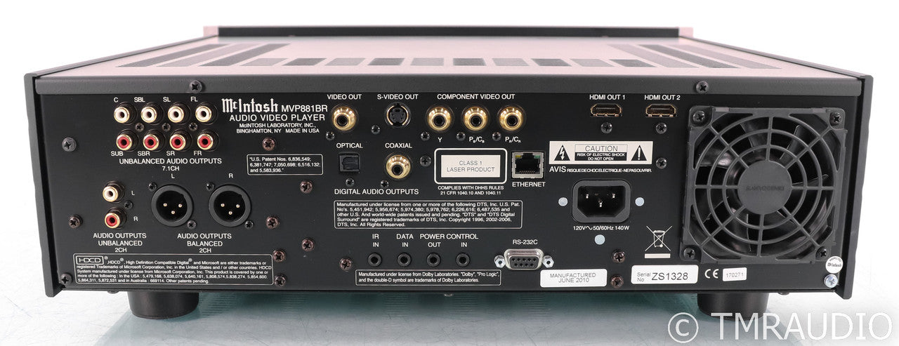 McIntosh MVP881 Universal Disc Player; Remote; CD / SACD / DVD / Blu-ray; 7.1