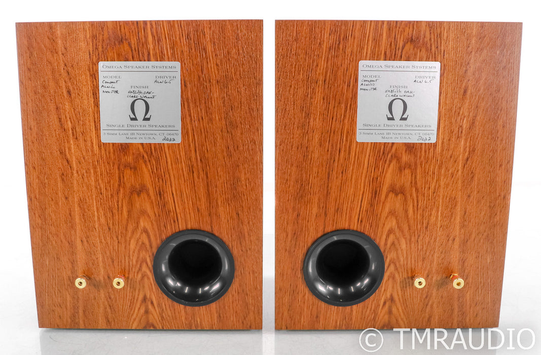 Omega Speaker Systems Compact Alnico Monitor Speakers; English Oak Pair