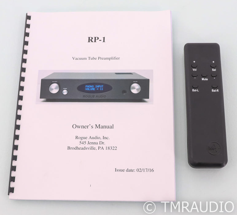 Rogue Audio RP-1 Stereo Tube Hybrid Preamplifier; RP1; Silver; MM / MC Phono
