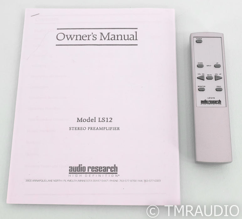 Audio Research LS12 Stereo Preamplifier; LS-12; Remote