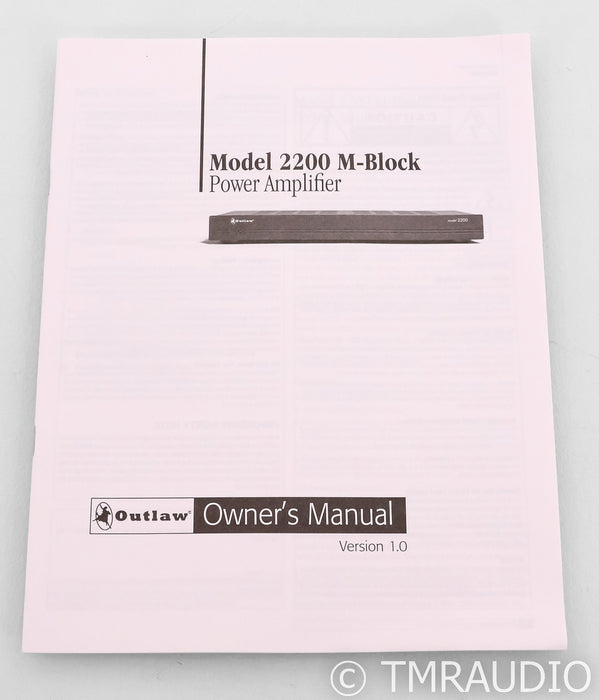 Outlaw Model 2200 Mono Power Amplifiers; Black Pair