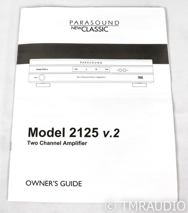 Parasound NewClassic 2125 v.2 Stereo Power Amplifier; 2125 V2; Black