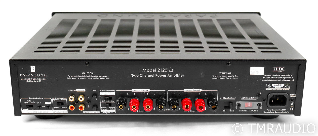 Parasound NewClassic 2125 v.2 Stereo Power Amplifier; 2125 V2; Black