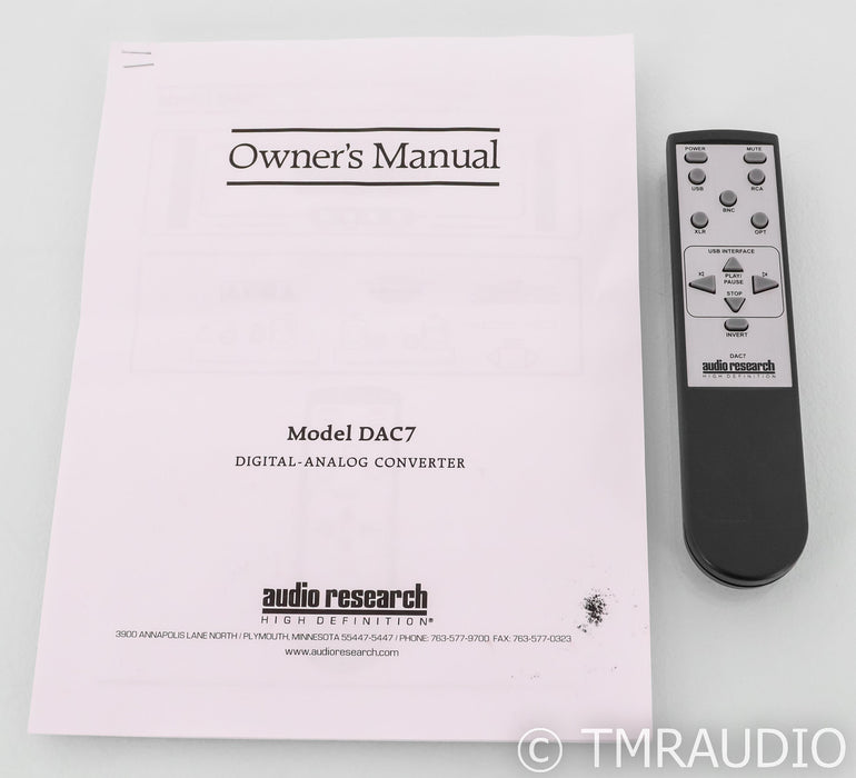 Audio Research DAC7 DAC; D/A Converter; DAC-7; Black; Remote