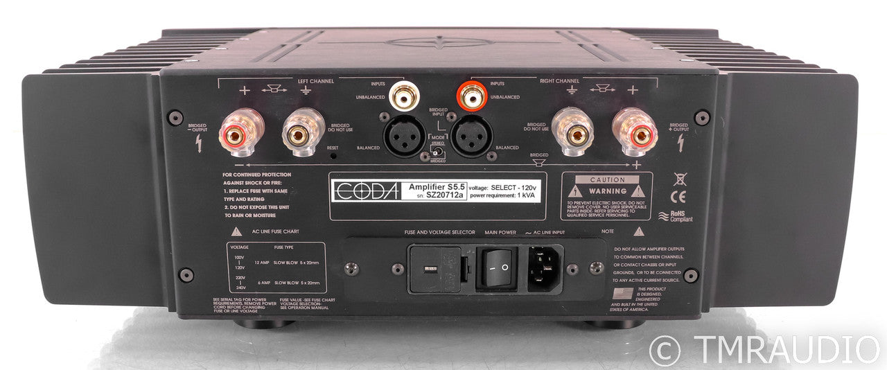 Coda S5.5 Stereo Power Amplifier; Black; S-5.5