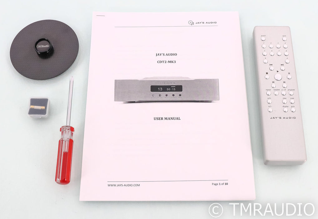 Jays Audio CDT2-MK3 CD Transport; Remote; Silver; CDT2MK3