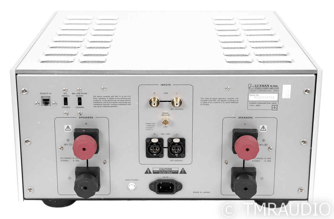 Luxman M-900u Stereo Power Amplifier; M900u; Silver