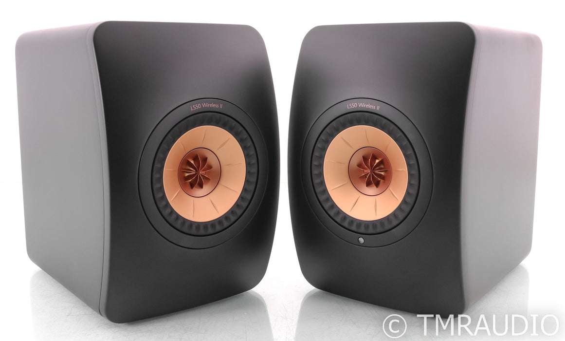 KEF LS50 Wireless II Powered Bookshelf Speakers; Carbon Black Pair