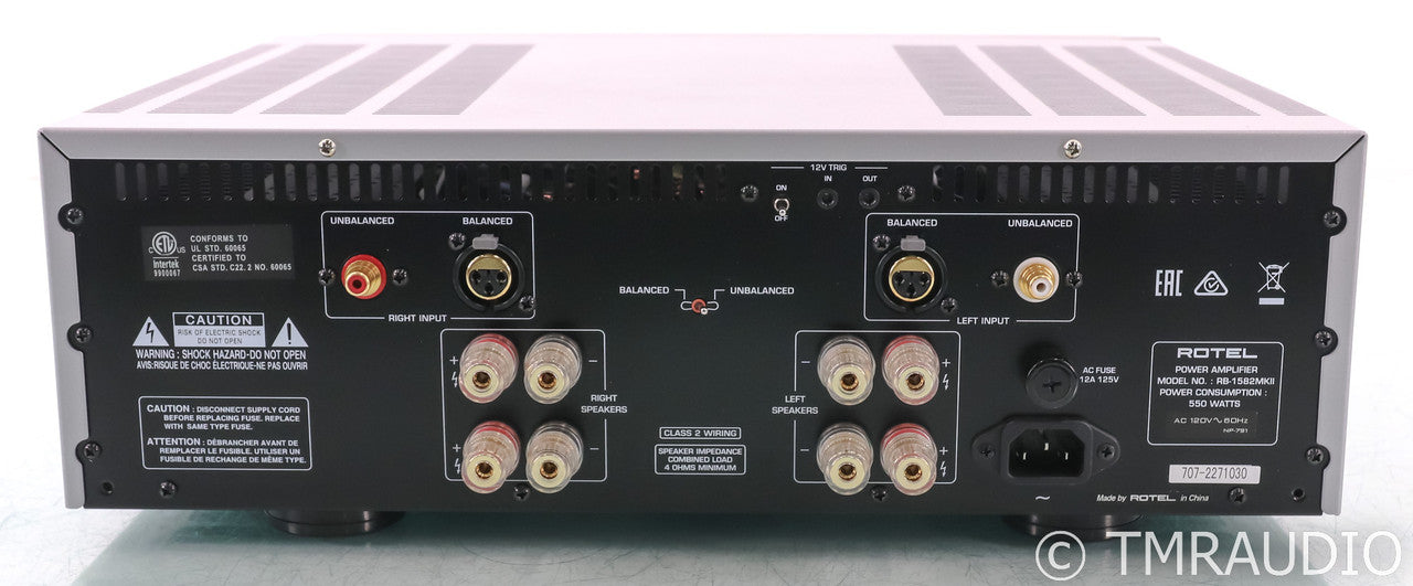 Rotel RB-1582MkII Stereo Power Amplifier; Silver (Open Box)