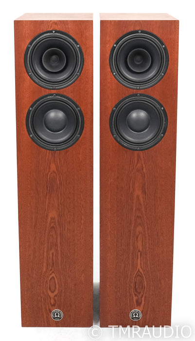 Omega Super Alnico High Output XRS Floor Speakers; Mahogany Pair