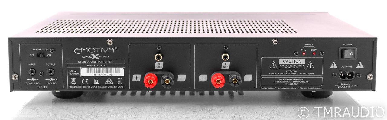 Emotiva BasX A-150 Stereo Power Amplifer; A150; Black