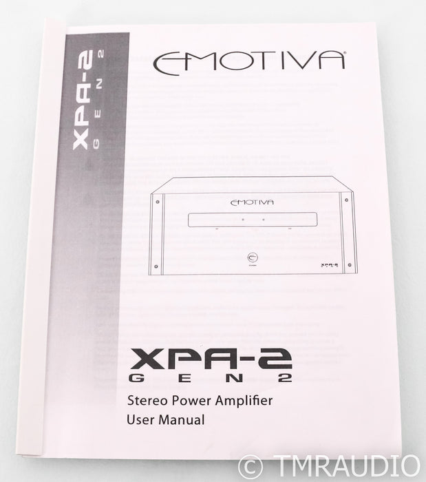 Emotiva XPA-2 Gen 2 Stereo Power Amplifier; XPA2