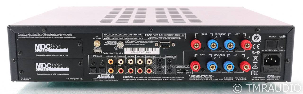NAD C 368 Stereo Integrated Amplifier; Remote; MM Phono; Digital (Open Box)