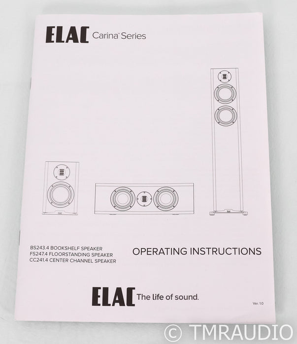 Elac Carina BS243.4 Bookshelf Speakers; BS-243.4; Black Pair