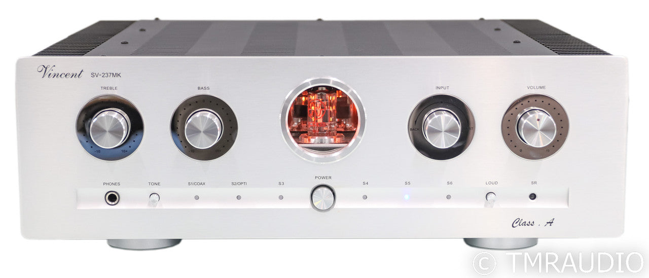 Vincent SV-237MK Stereo Tube Hybrid Integrated Amplifier; Silver; Remote