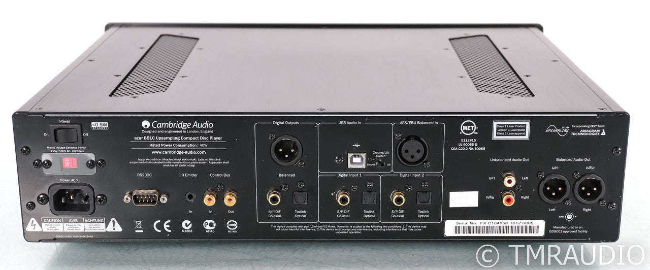 Cambridge Audio Azur 851c CD Player / DAC / Preamplifier; Black (No Remote)