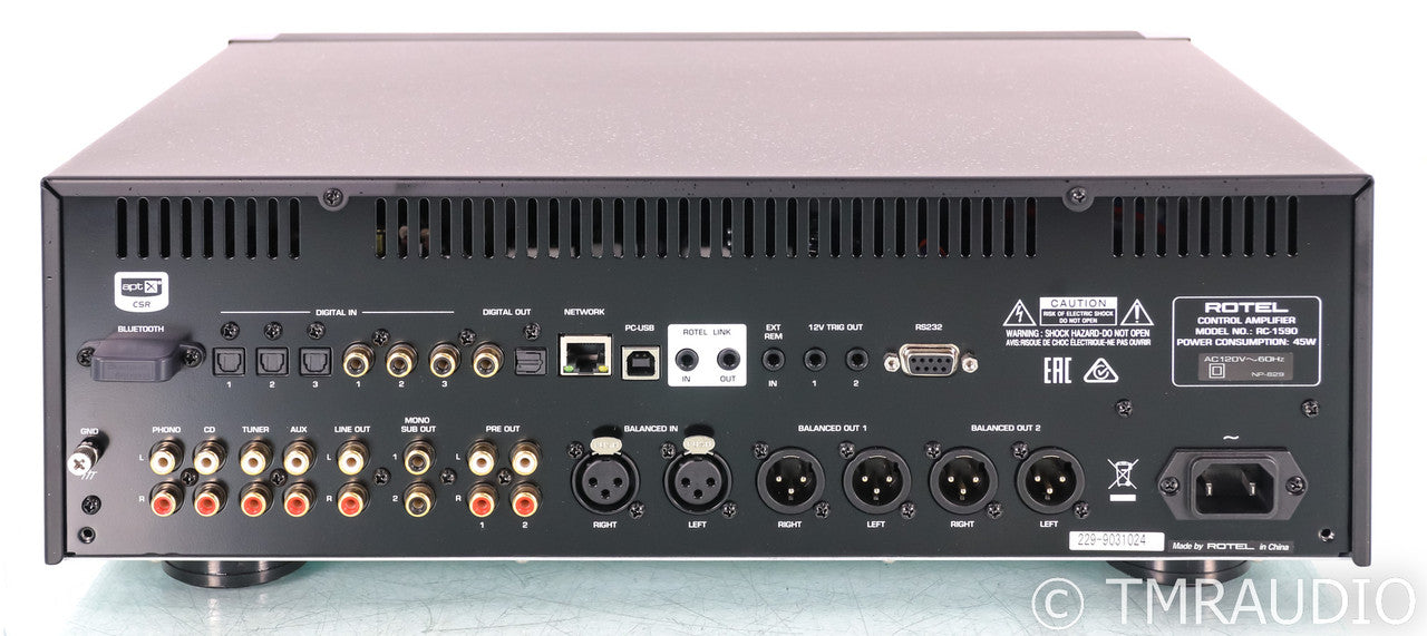 Rotel RC-1590 2.1 Channel Preamplifier; RC1590; Remote; Bluetooth; Black