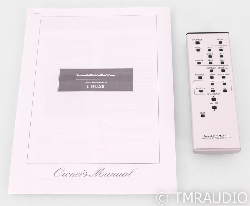 Luxman L-550AX MkII Stereo Integrated Amplifier; Remote; MM / MC Phono (100V)
