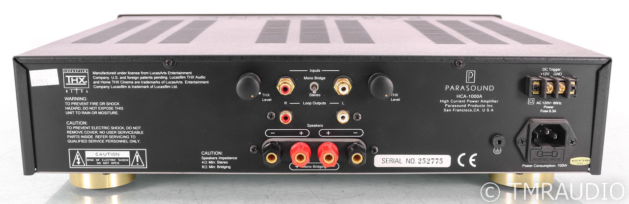 Parasound HCA-1000 Stereo Power Amplifier; HCA1000