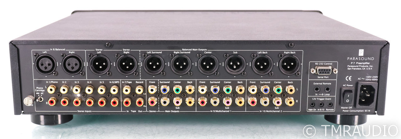 Parasound Halo P7 7.1 Channel Preamplifier; Remote; Black; P-7; MM / MC Phono