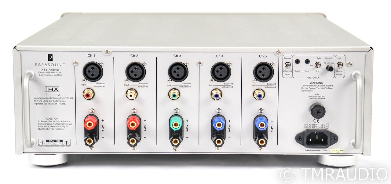 Parasound Halo A 52 5-Channel Power Amplifier; Silver; A52