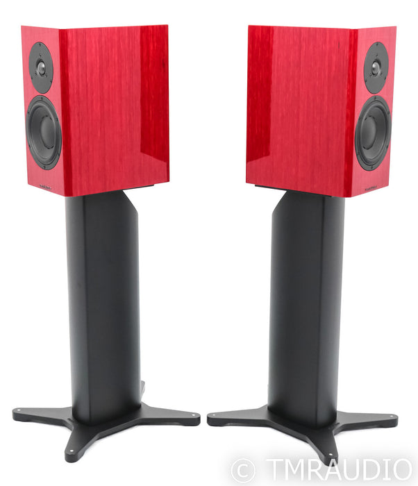 Dynaudio Special Forty Bookshelf Speakers; Red Birch High Gloss Pair w/ Stands