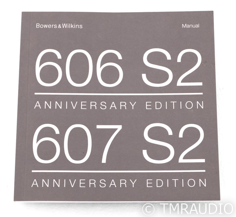 B&W 606 S2 Anniversary Edition Bookshelf Speakers; Black Pair; AQ Saturn Jumpers