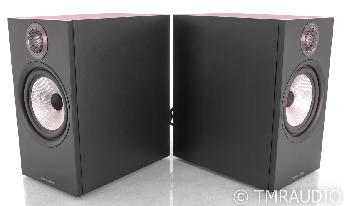 B&W 606 S2 Anniversary Edition Bookshelf Speakers; Black Pair; AQ Saturn Jumpers