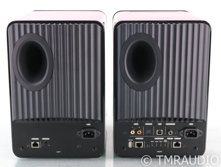 KEF LS50 Wireless Bookshelf Speakers; Black / Blue Pair; Remote; LS50W