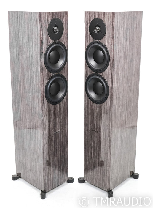 Dynaudio Focus 30 XD Active Floorstanding Speakers; DAC; Gray Oak Pair