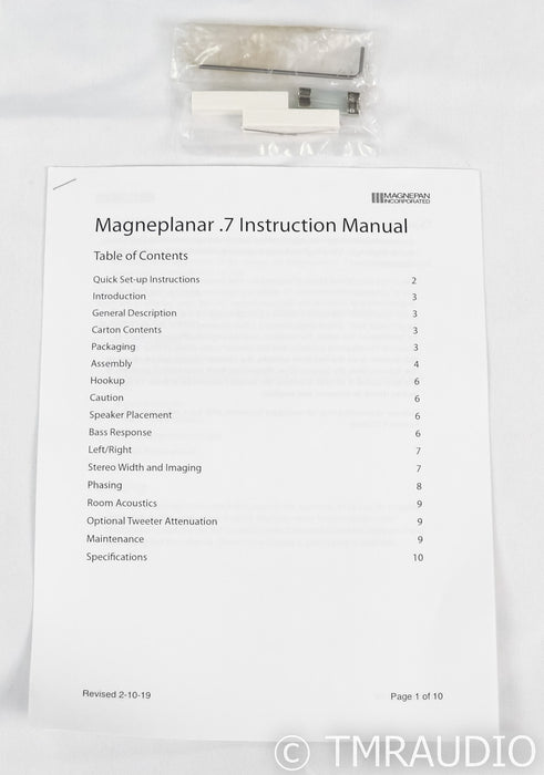 Magnepan MG.7 Floorstanding Speakers; Black Aluminum Dark Gray Fabric Pair
