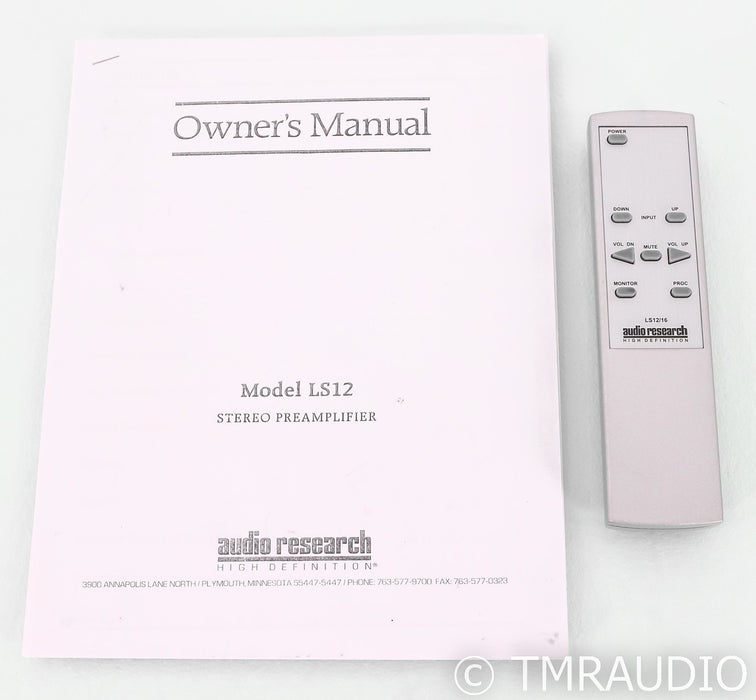 Audio Research LS12 Stereo Preamplifier; LS-12; Remote
