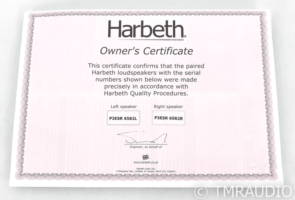 Harbeth P3ESR Bookshelf Speakers; P3-ESR; Black Pair