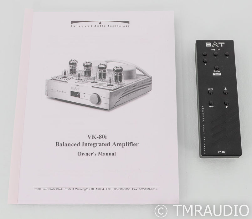 BAT VK-80i Stereo Tube Integrated Amplifier; VK80i; Remote