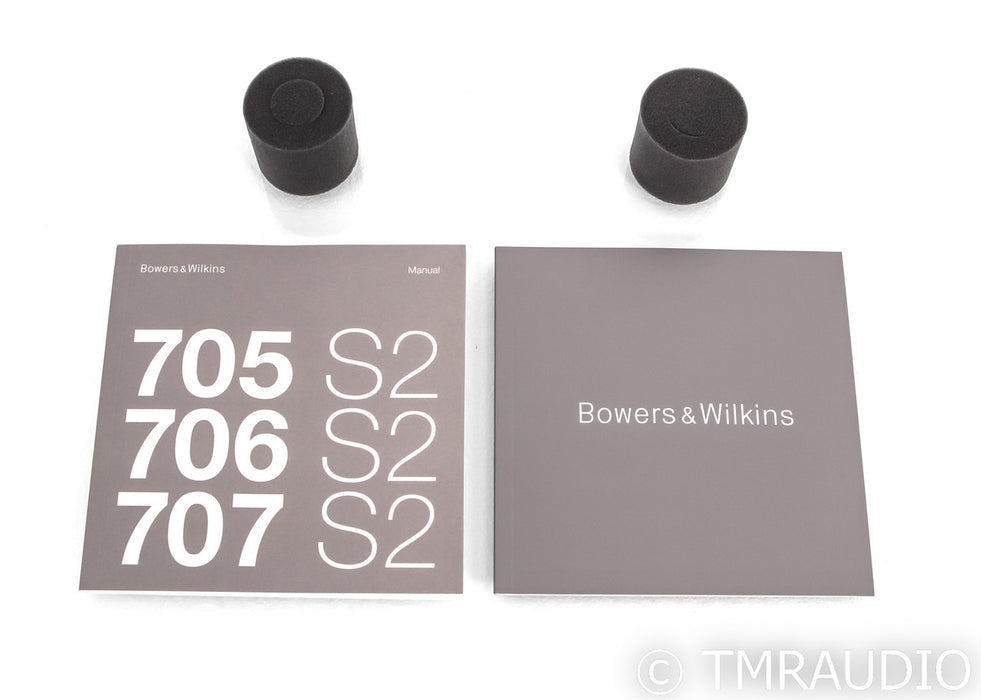 B&W 707 S2 Bookshelf Speakers; S-2; Gloss Black Pair (Open Box)