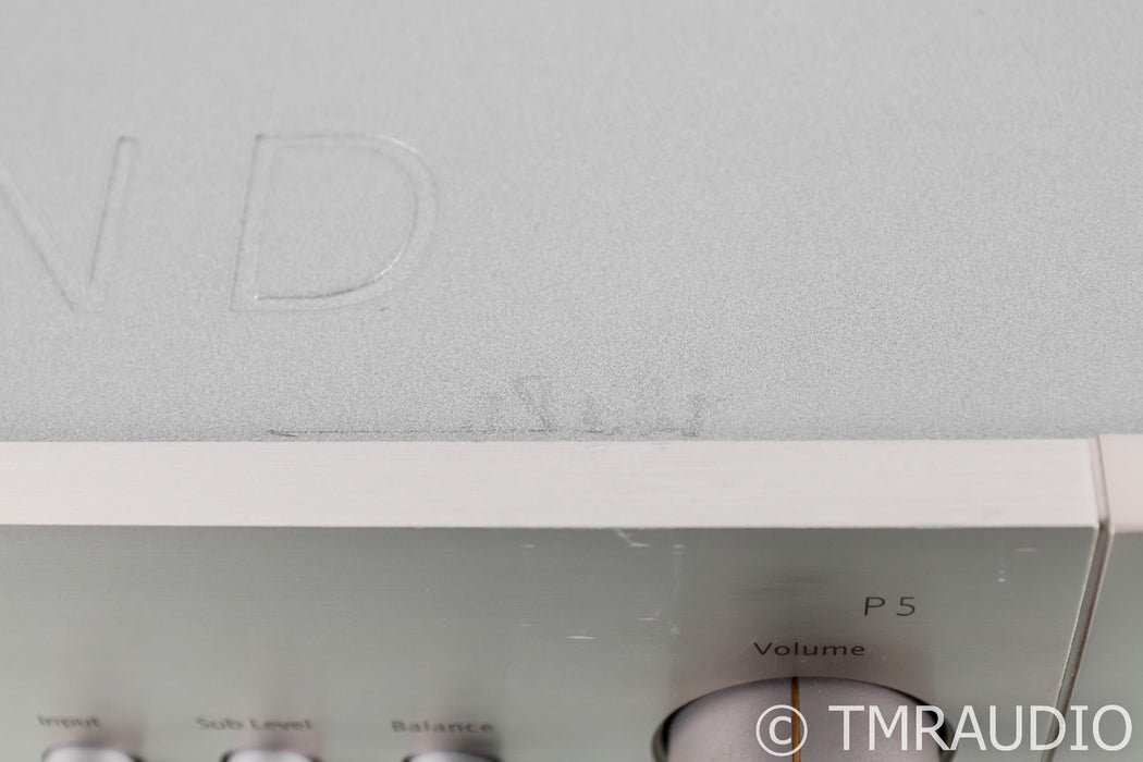 Parasound Halo P5 2.1 Channel Preamplifier; Silver; Remote; MM / MC Phono
