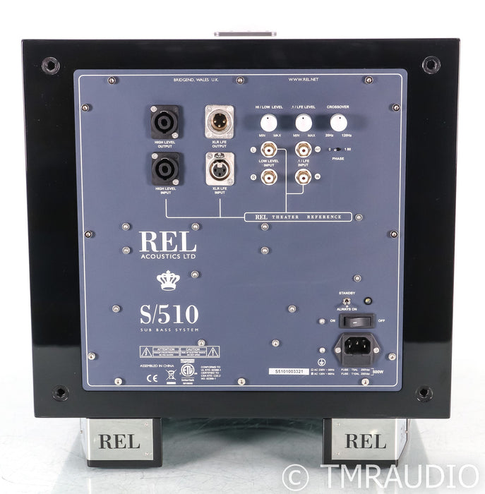 REL S/510 10" Powered Subwoofer; Piano Black; Airship Wireless