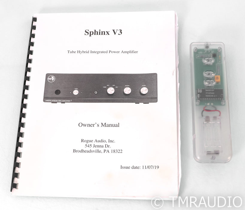 Rogue Audio Sphinx V3 Stereo Tube Hybrid Integrated Amplifier; V-3; Remote