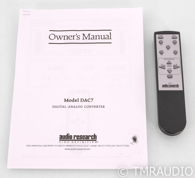 Audio Research DAC7 DAC; D/A Converter; DAC-7; Black; Remote
