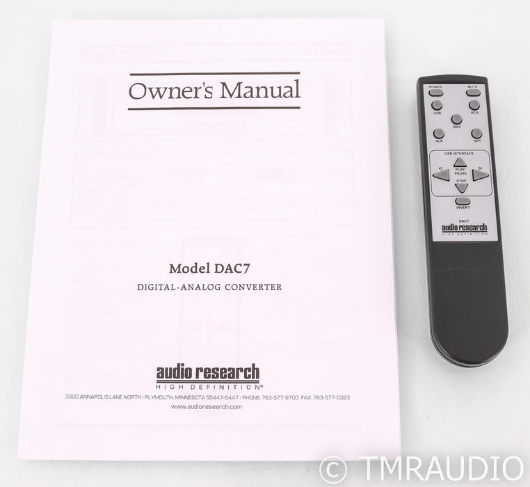 Audio Research DAC7 DAC; D/A Converter; Silver; Remote