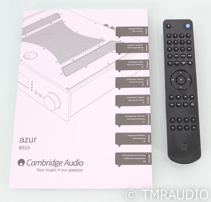 Cambridge Audio Azur 851A Stereo Integrated Amplifier; Remote; Black; 841-A