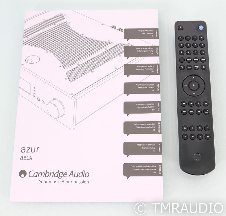 Cambridge Audio Azur 851A Stereo Integrated Amplifier; Remote; Black; 841-A