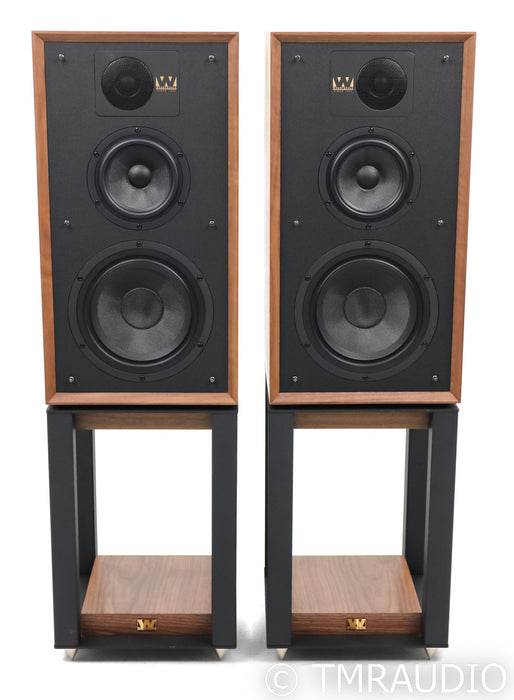 Wharfedale Linton 85th Anniversary Bookshelf Speakers; Walnut Pair w/ Stands