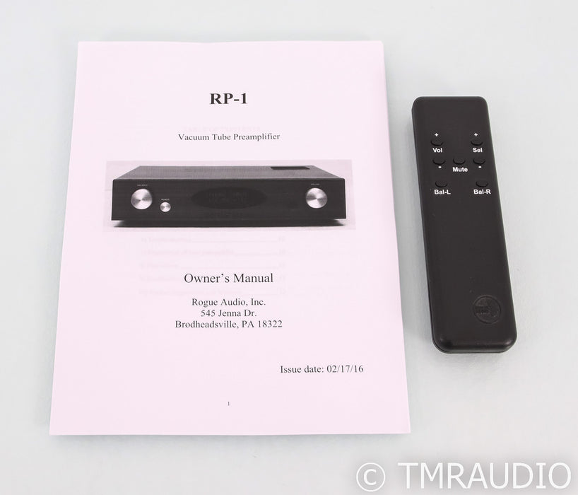 Rogue Audio RP-1 Stereo Tube Hybrid Preamplifier; RP1; MM / MC Phono; Remote