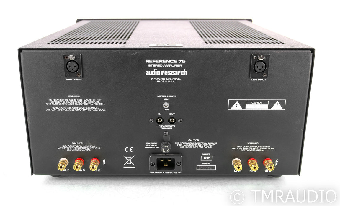 Audio Research Reference 75 Stereo Tube Power Amplifier; Black